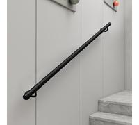 Hand Rails for Indoor Stairs - 1 2 3 4 5 6 Metres, Modern Wall Mounted Handrails Safety Support Rod Grab Bar, Round Pipe Staircase Banister for Loft Porch Deck, Black(19ft/570cm)