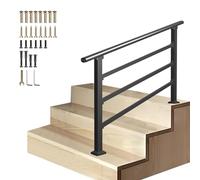Hand Rails for Outdoor Stair, Floor Mounted Porch Railing Transitional Handrail Fit 2 to 3 Steps, Safety Support Rod Adjustable Railings for Concrete Wooden Steps(B,120cm/47inch)