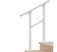 Hand Rails for Outdoor Steps,2 Step Stair Handrail & Indoor Stair Railing Kit，White Railings for Outdoor Steps and Hand Rails for Seniors for Porch Railing & Deck Hand Rail(2 Step)
