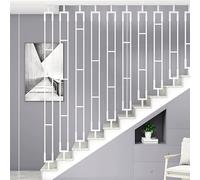 Hand Rails for Stairs, Wrought Iron Banister Decorative Guardrails, White Square Tube Baluster Column for Home Villas Hotel Office Garden Non-Slip Grab Handle(I-Shaped Fixing,4.1ft/125cm)
