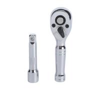 Hand Ratchet Wrench Set with Extension Piece, Round Head Reversing Lever Tool for Vehicle Upkeep and Garage Repairs Socket Ratchet Hand Tool Manual Fastener Wrench Extension Repair Installation Garage