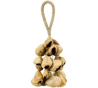 Hand Rattle, Fruit Shell Natural Seed Shaker Instrument, Handmade Percussion Accessories with Grass Rope Handle, Crisp Sound Musical Accompaniment for Sound Covering, Yoga, Meditation