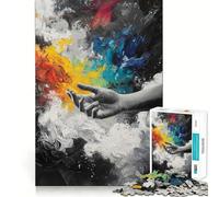 Hand Reaching for Color Jigsaw Puzzles 1000 Piece for Adults Stress Less Stress Relief Home Enjoyable Night Activity (50x75cm)