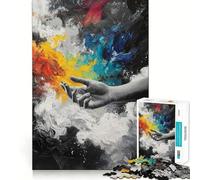 Hand Reaching for Color Jigsaw Puzzles for Adults1000 Piece Think Sharper Vivid Color Home Play Birthday Idea (38x52cm)
