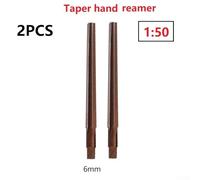 Hand Reamer for Taper Shank Machine, 1:50 Conical Degree for HSS Alloy Steel Manual Pin Reamer with 3/4/5/6/8/10mm Diameter, for CNC Tools Compatible(2pcs 6mm)