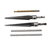 Hand Reamer Set 3-13mm & 5-16mm with 6mm Drill - Hex Handle Tapered Tool for Wood for bridge Pins - Metalworking Kit