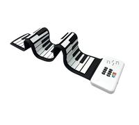 Hand Roll Up Piano 88 Key Portable Soft Keyboard Folding Multi-function Beginner Electronic Piano(Black and White)