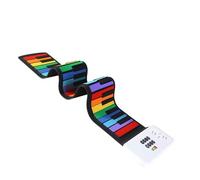 Hand Roll Up Piano 88 Key Portable Soft Keyboard Folding Multi-function Beginner Electronic Piano(Rainbow)