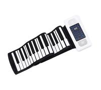 Hand-rolled Piano Professional 61 Keys Portable Beginners Folding Home Electronic Keyboard Keyboard Piano for Beginner (Color : White)
