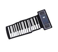 Hand-rolled Piano Professional 61 Keys Portable Beginners Folding Home Electronic Keyboard Portable Electronic Keyboards (Color : BK)