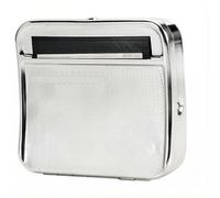 Hand Rolling Cigarette Machine, Manual Adjustable Metal Roller Box with Durable Stainless Steel Portable Cigarette Maker for Perfect Roll, Ideal for Beginners & Experienced Users (Silver)