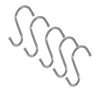 HAND ® S Hook 5-Pack Stainless 5.5 inch, 14.3cm, For Hanging clothes, ties, Scarfs, Use in Kitchens: Saucepans Kitchen Utensils, The Shed, Greenhouse or for Hanging Baskets, 5.8cm/3.3cm Each Hook Openings
