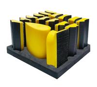 Hand Sanding Block Set of 16,Interchangeable Assorted Contoured Profile Sanding Pad Kit,Hook and Loop Abrasive Sanding Chassis for Sand Wood Furniture, Auto Paint and Crafts,Yellow