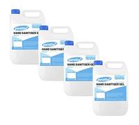 Hand Sanitiser Gel, 70% Alcohol Gel Hand Sanitiser Kills 99.99% of Germs & Bacteria - MADE IN THE UK Melbec Microbiology Approved BSEN 1276:2019 & BSEN1500:2013 (5L Pack of 4)