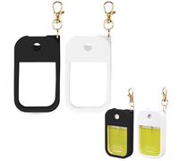 Hand Sanitizer Spray Case Compatible with Touchland Power Mist 1 oz - Silicone Case with Keychain for Touch Land Mist 1 fl oz（30 ml）, Hydrating Hand Sanitizer Accessory for 1 fl oz(Black+White)