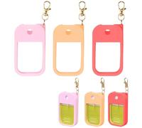 Hand Sanitizer Spray Case Compatible with Touchland Power Mist 1 oz - Silicone Case with Keychain for Touch Land Mist 1 fl oz（30 ml）, Hand Sanitizer Accessory for 1 fl oz (Red+Orange+Pink, 3 Pack)