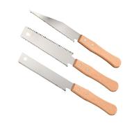 Hand Saw 3 Pack Japanese Woodworking Tools - Double Edged Pull Saw for Wood, DIY Flush Cut, Carpentry - Sharp Flat Double Sided Silver Saws