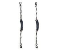 HAND® Set of 2 Dark Gunmetal Tone Metal Sew On Coat Hangers Chain Loops 120 mm
