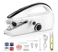 Hand Sewing Machine, Mini Sewing Machine for Beginners Double Speed Portable Small Manual Sewing Repair for Clothes, Two Feeding, Travel and Home Use