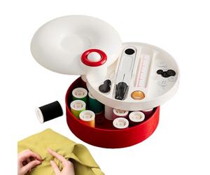 Hand Sewing Set, Rotating Knitting Tools, Double Layer Sewing Utensils Bag, for Dressmakers, Beginners, Women, Adults, Home, Daily, Dorm, Travel, Clothing, Skirts, Trousers