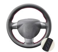 Hand sewn leather car steering wheel cove，For Ford Focus 2 2005 2006 2007 2008 2009 2010 2011 3-Spoke (Black Thread)