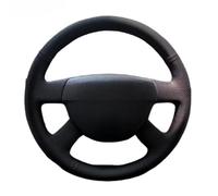 Hand sewn leather car steering wheel cove，For VW Caddy 2003 2004 2005 2006 Caravelle 2003-2009 Transporter T5 2006 (Red Thread)