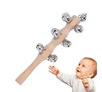 Hand Shaker Bells - 19x5x2cm Percussion Musical Instrument Shaker Toy Rattle - Improves Musical Awareness Jingle Bells Stick With Wooden Handle For Dancing Concerts Stage Performance Birthday