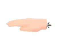 Hand Shaped Parrot Perch for Taming with Screw Mount, PET | Adjustable Angle, Stable Base, Khaki Finish, for Small Parrots, Bonding Sessions, Desktops
