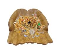 Hand Shaped Tray - Offering Bowl,Wood Buddha Hand Crystal Holder for Stones Key Bowl Decorative Hand Bowl for Rock Display