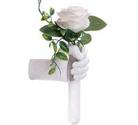 Hand Shaped Wall Vase - White Hand Sculpture, Wall Hanging Vase for Unique Decoration in Living Rooms, Entryways and Rooms