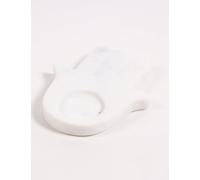 Hand-Shaped White Marble Candle Holder for Tealights - Luxury Sculptural Decor, Artisan Carved, Sustainable and Elegant Accent Piece for Home Interiors 13 x 10cm