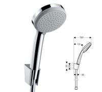Hand Shower Set 4 Spray Modes Chrome HansGrohe Croma 100 Vario Porter 27592000