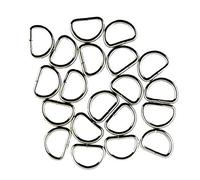 HAND® Silver Tone 14 mm Small D Ring Buckle - for Making or Repairing Belts, Bags 14 mm W x 10 mm H - Pack of 20