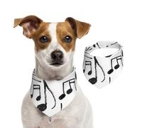 Hand Sketch Musical Notes,Dog Bandanas Cotton Pet Scarf Adjustable Bibs for Pet,L