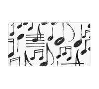 Hand Sketch Musical Notes,Mouse Pad Large Desk Pad Computer Keyboard Mouse Mat with Non Slip Rubber Base 40 x 70 cm