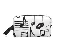 Hand Sketch Musical NotesLarge Capacity Cosmetic Organizer,Travel Makeup Bag for Women