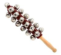 Hand Sleigh Bells - Christmas Handle Sleigh Bells | Wooden String B́ells with Handle Stick Jingle B̀ells Shaker Rattle Musical Percussion Handheld B́̃élls Holiday Xmas