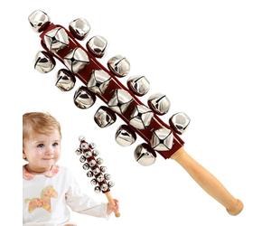 Hand Sleigh Bells - Wooden Handled Bells for Early Education for Children - 25 Piece Set for Learning Music, Percussion and Education Materials