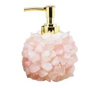 Hand Soap Dispenser Bathroom, 100 ML Quartz Crystal Washing Up LiquidDispenser, With Gold Stainless Steel Pump Hand WashDispenser, Shampoo And ConditionerDispenser, For Kitchen And Bathroom (Pink)