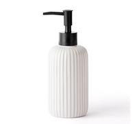 Hand Soap Dispenser Bathroom Accessories, 15oz Ceramic Dish Soap Dispenser for Kitchen Sink, Refillable Liquid Pump Bottle for Shampoo, Lotion, Conditioner, Black White Bathroom Decor