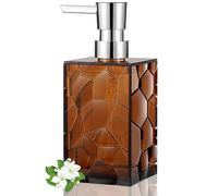 Hand Soap Dispenser, Clear Acrylic Plastic Liquid Pump Bottles Refillable Lotion Dispenser for Bathroom Decor Kitchen College Dorm, Amber
