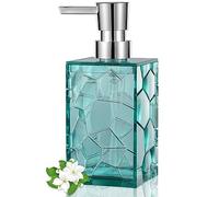 Hand Soap Dispenser, Clear Acrylic Plastic Liquid Pump Bottles Refillable Lotion Dispenser for Bathroom Decor Kitchen College Dorm, Teal