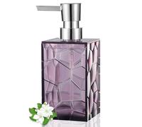Hand Soap Dispenser, Clear Acrylic Plastic Liquid Pump Bottles Refillable Lotion Dispenser for Bathroom Decor Kitchen College Dorm, Purple