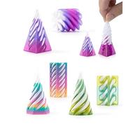 hand spinners, 6PCS Mini 3D Printed Spiral Cone Fidget Toy, Impossible Cone Toys Fun Pyramid Passthrough Sculpture Triangle