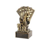 Hand Statue Poker Cards - 4.52" Gold Playing Cards Trophy | Royal Flush Customized, Modern Home Decor with Custom Engraving, Unique Poker Gift