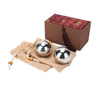 Hand Steel Ball Solid 304 Stainless Steel Exercise Fitness Massage Tool for Rehabilitation Strength Training Men 50mm Dia 2Pcs