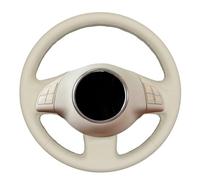 Hand Stitch Breathable Beige Leather Car Steering Wheel Cover for Fiat 500 2007-2015 / 500e 2014-2018 500C 2014-2017 Accessories for Protect the steering wheel