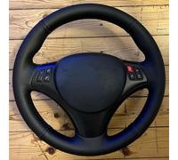 Hand-Stitched Black Artificial Leather Braid Car Steering Wheel Cover For E90 325i 330i 335i E87 120i 130i 120d Auto Accessories Styling(8-White)