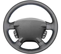 Hand-stitched Black Leather Car Steering Wheel Cover, For Honda CR-V CRV 2002-2006 DIY Breathable Steering Wheel Covers