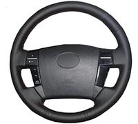 Hand-stitched Black Leather Car Steering Wheel Cover, for Toyota Reiz Mark X 2005-2009 DIY Breathable Steering Wheel Covers